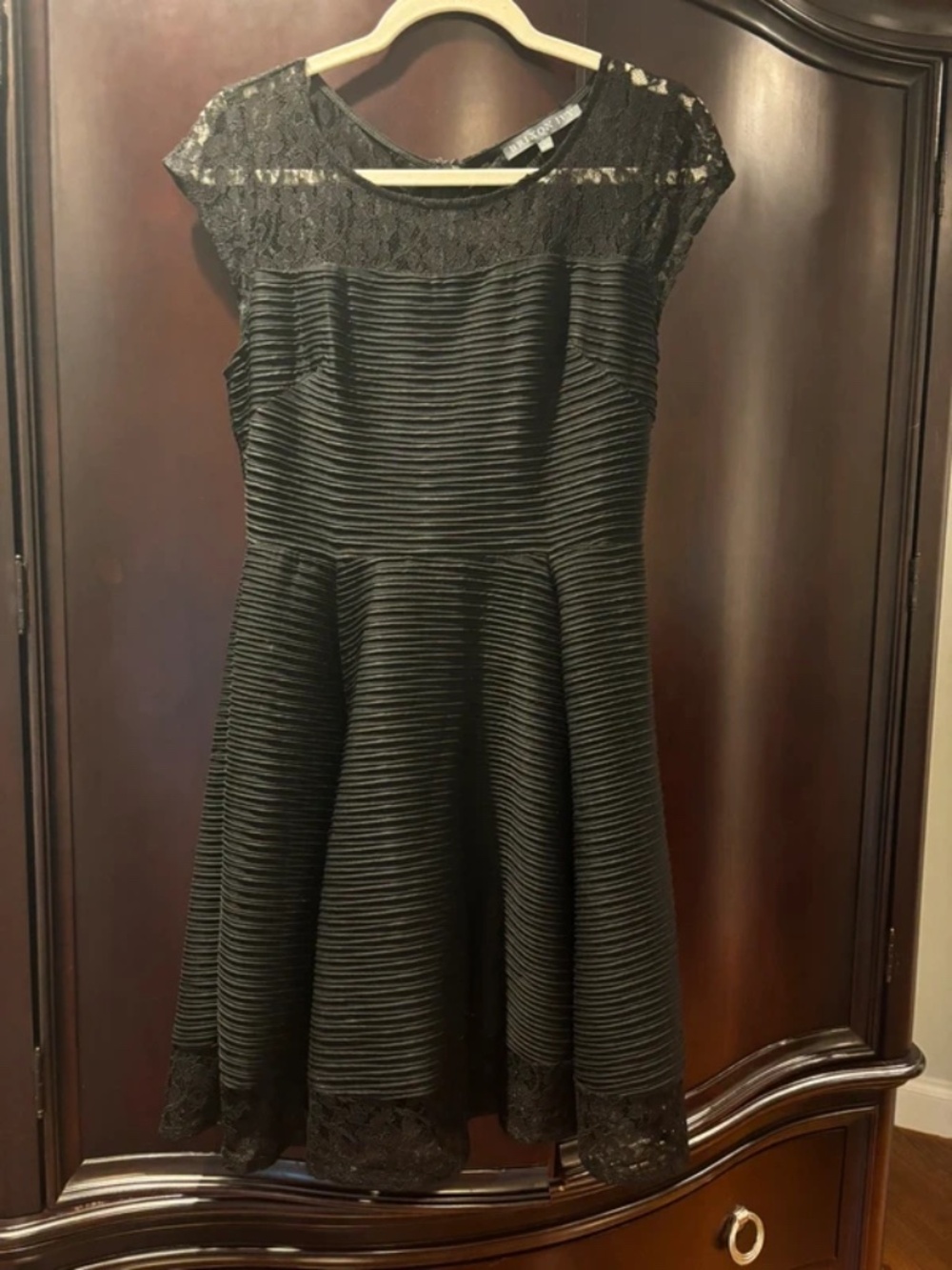 Brixon Ivy Black Lace A-Line Mini Dress